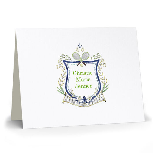 Tennis Crest Folded Note Cards
